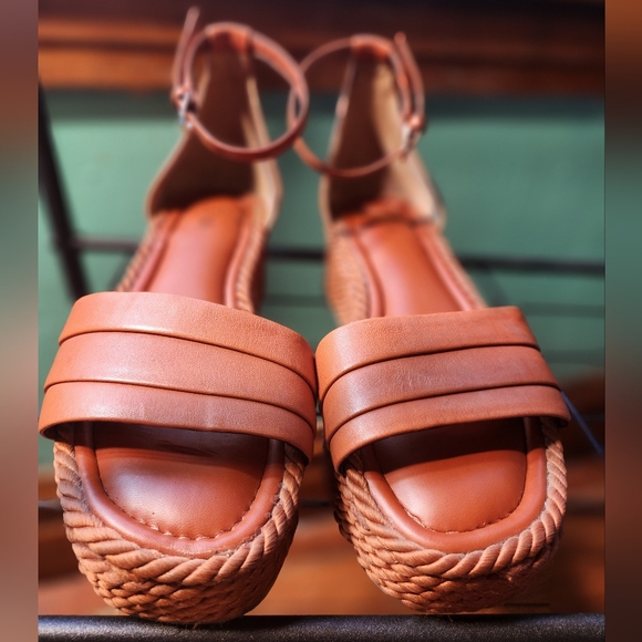 Sarto by Franco Sarto Via Flatform Sandals Rope Espadrille Red Brown, Size 7.5 - Picture 3 of 6